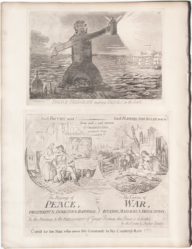 original James Gillray print French-Telegraph making Signals in the Dark
The Blessing of Peace, Curse of War